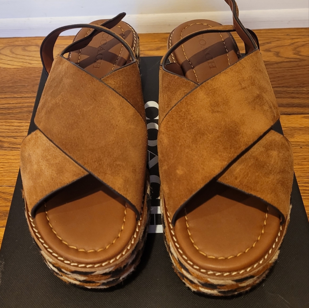 NWT Suede Platform Sandals - Picture 3 of 6